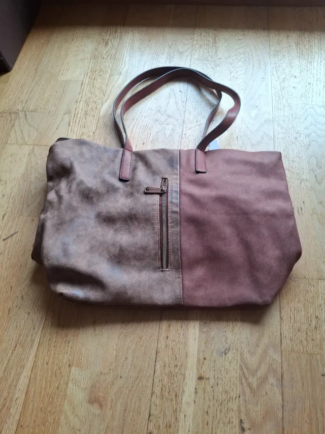 Bolso Kimmidoll marrón y rosa con estampado