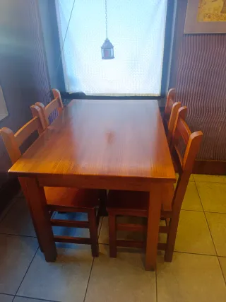Mesa y sillas de madera para restaurante 80-90 PAX