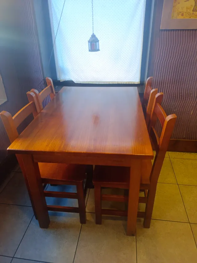 Mesa y sillas de madera para restaurante 80-90 PAX