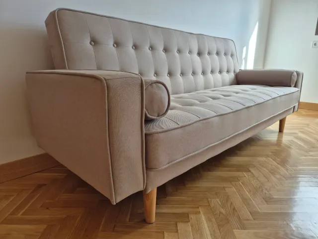 Sofá Cama Beige Tela