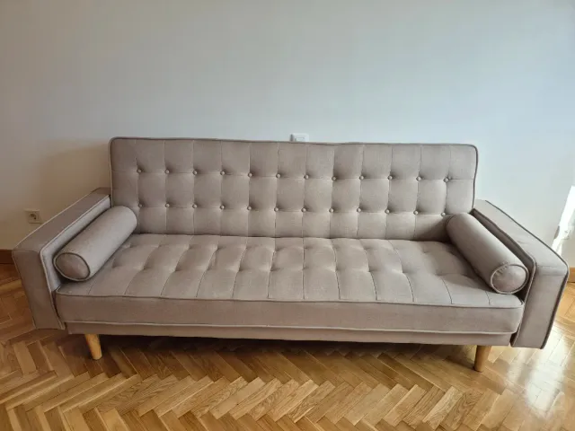 Sofá Cama Beige Tela