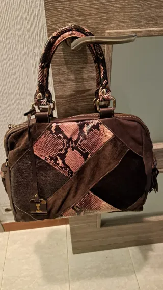 Bolso YANKO Piel Marrón y Dorado