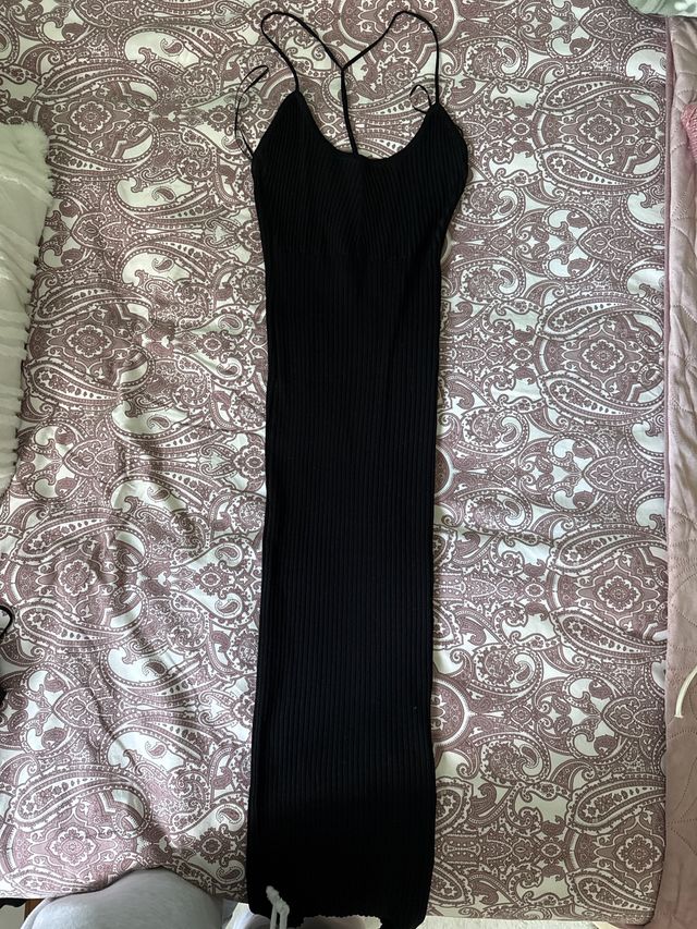 Vestido largo negro tirantes