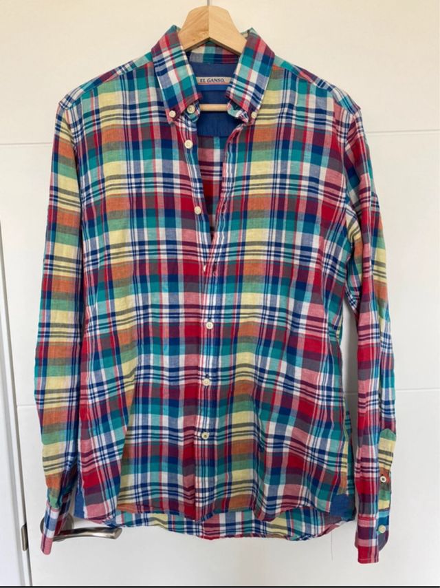Camisa cuadros colores Ganso Talla S