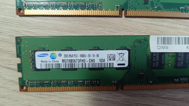Pack 2 Memorias RAM Samsung 2GB DDR3
