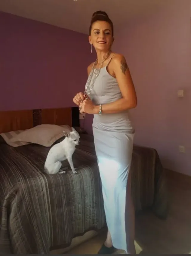 Vestido largo gris tirante fino