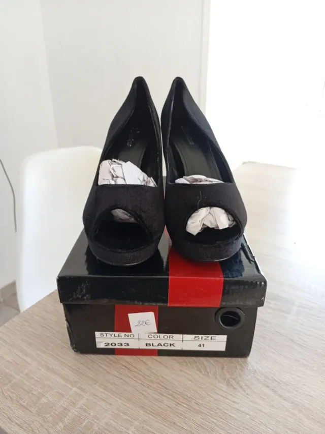 Sandalias Tacón Mujer Talla 41 Negro