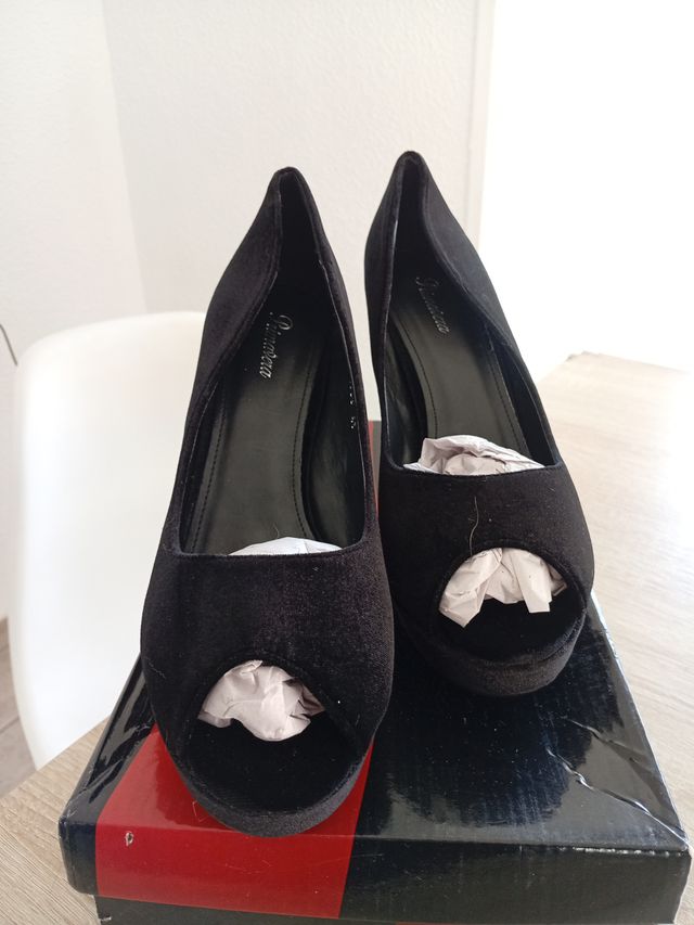 Sandalias Tacón Mujer Talla 41 Negro