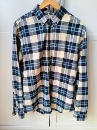 Camisa de cuadros beige y azul. Perfecto estado