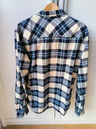 Camisa de cuadros beige y azul. Perfecto estado