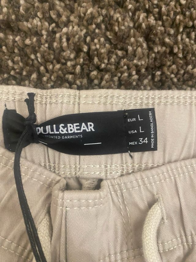 Pull & Bear Pantaloni Cargo Beige Taglia L