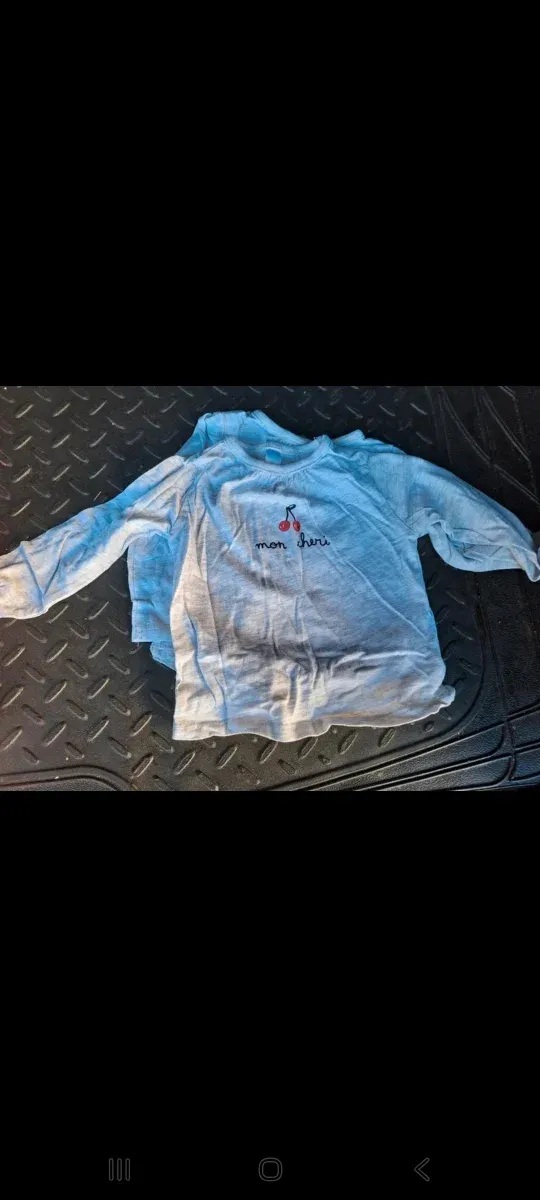 2 Camisetas Manga Larga Bebé 6-9 Meses.precio unid