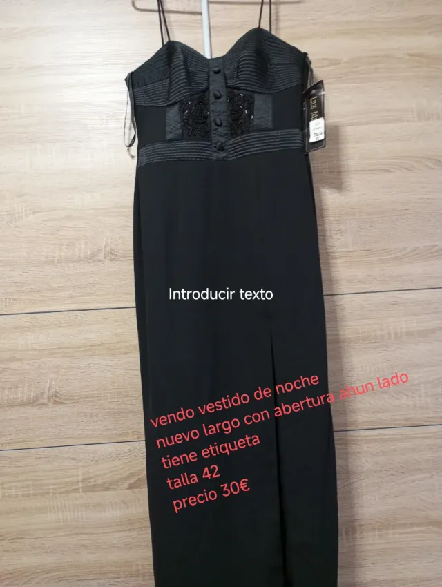 Vestido de fiesta negro largo con abertura