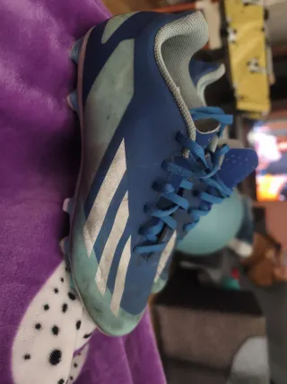 Botas de fútbol Adidas niño azul/verde