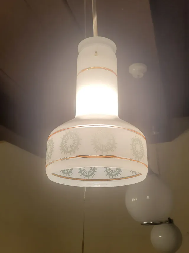 Lampada a sospensione anni '70 vetro