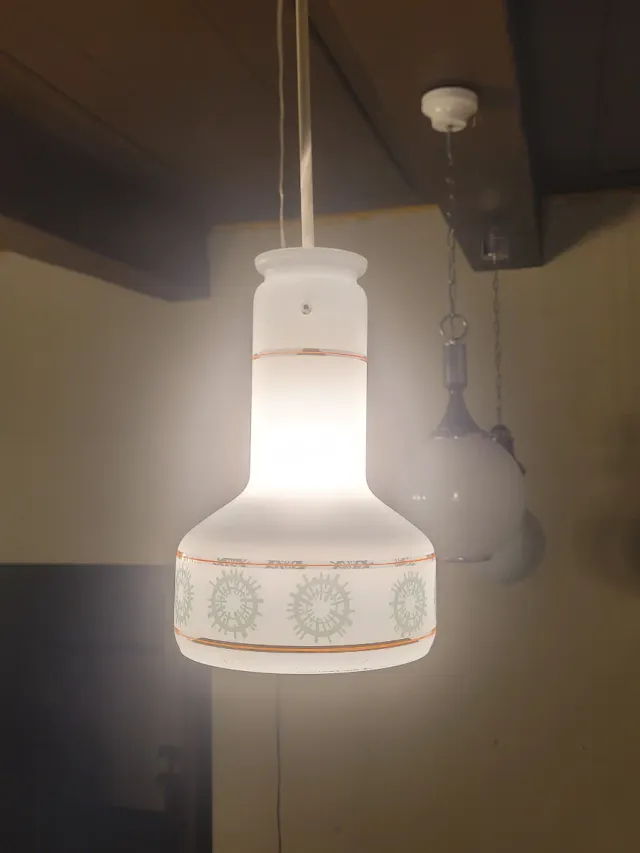 Lampada a sospensione anni '70 vetro