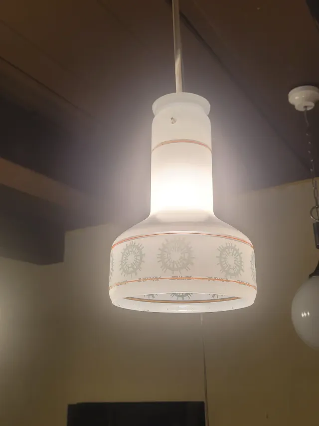 Lampada a sospensione anni '70 vetro