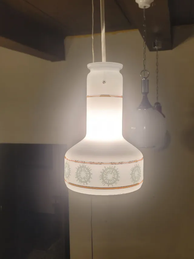 Lampada a sospensione anni '70 vetro