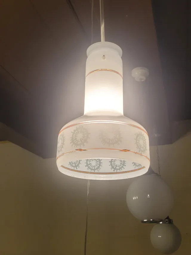 Lampada a sospensione anni '70 vetro