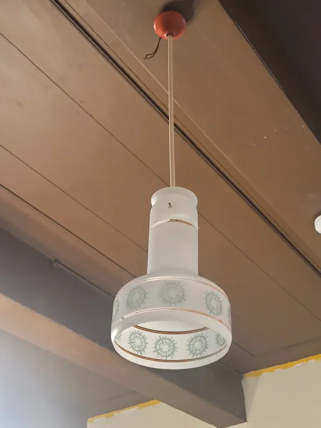 Lampada a sospensione anni '70 vetro