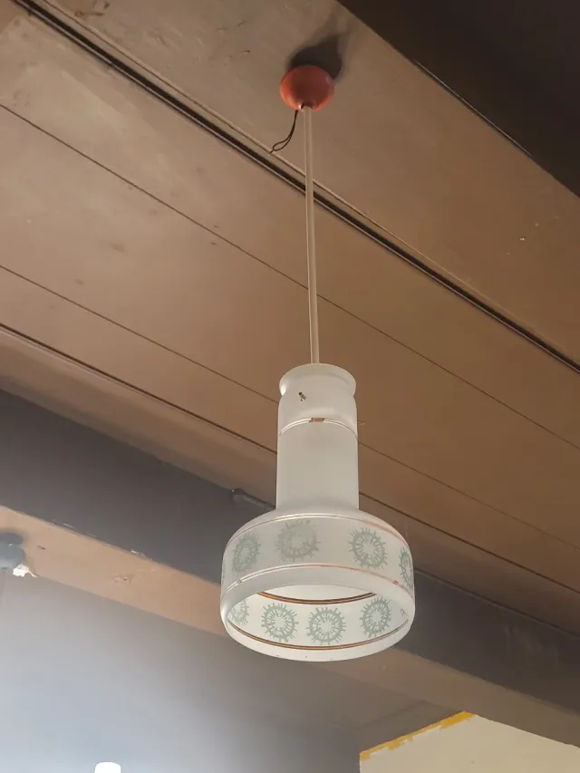 Lampada a sospensione anni '70 vetro