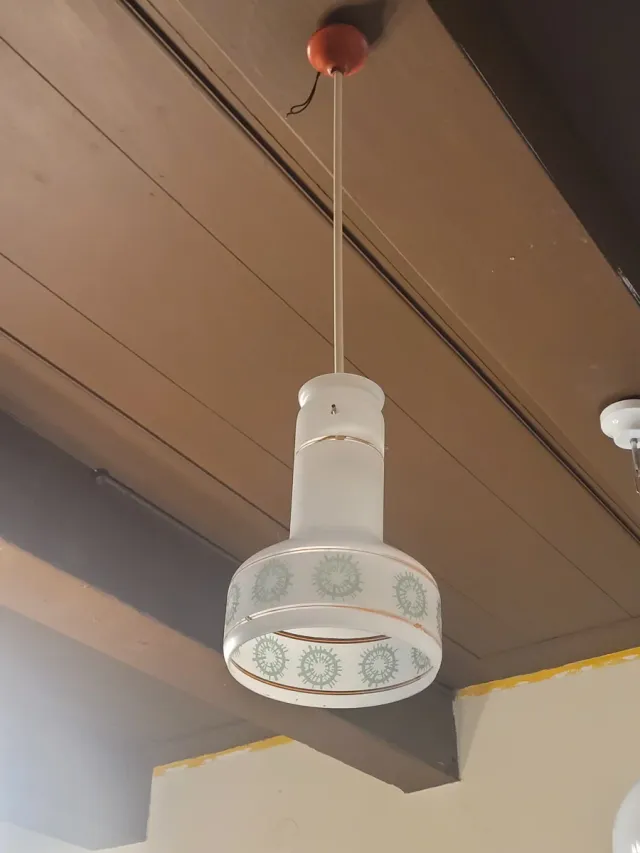 Lampada a sospensione anni '70 vetro