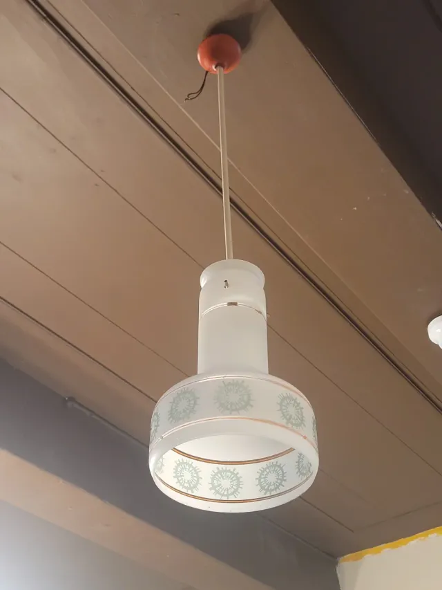 Lampada a sospensione anni '70 vetro