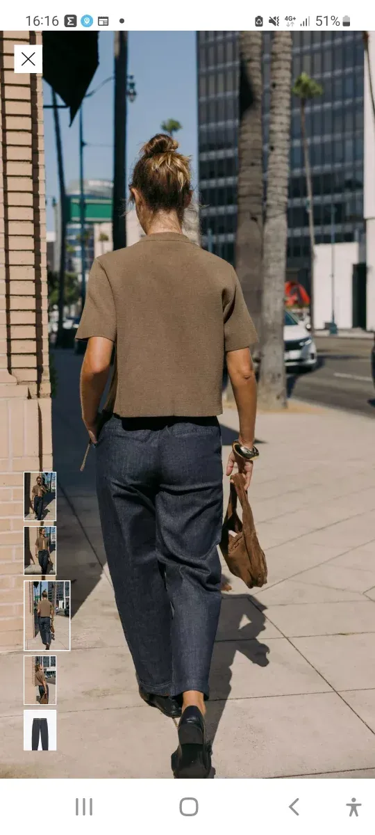 Pantalón Chino Mujer Zara Azul