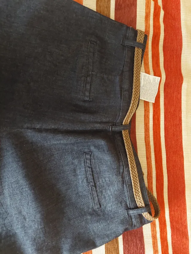 Pantalón Chino Mujer Zara Azul