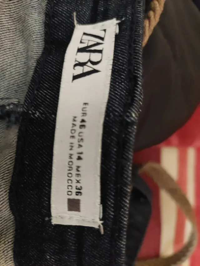 Pantalón Chino Mujer Zara Azul