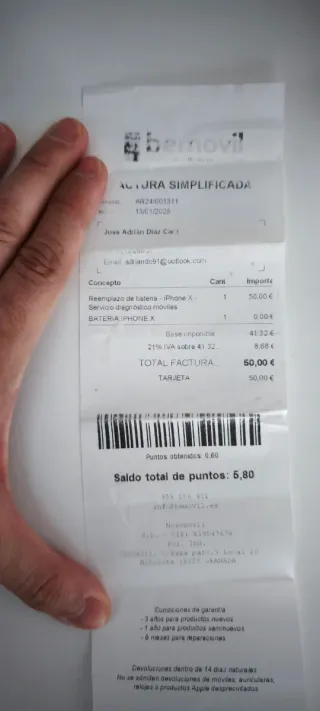 iPhone X 64GB Nero (Batteria 98%)