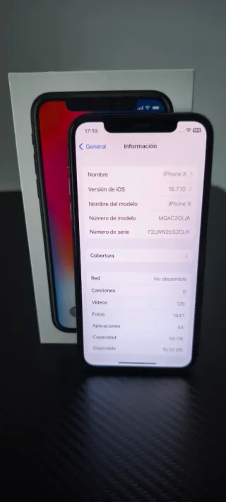 iPhone X 64GB Nero (Batteria 98%)