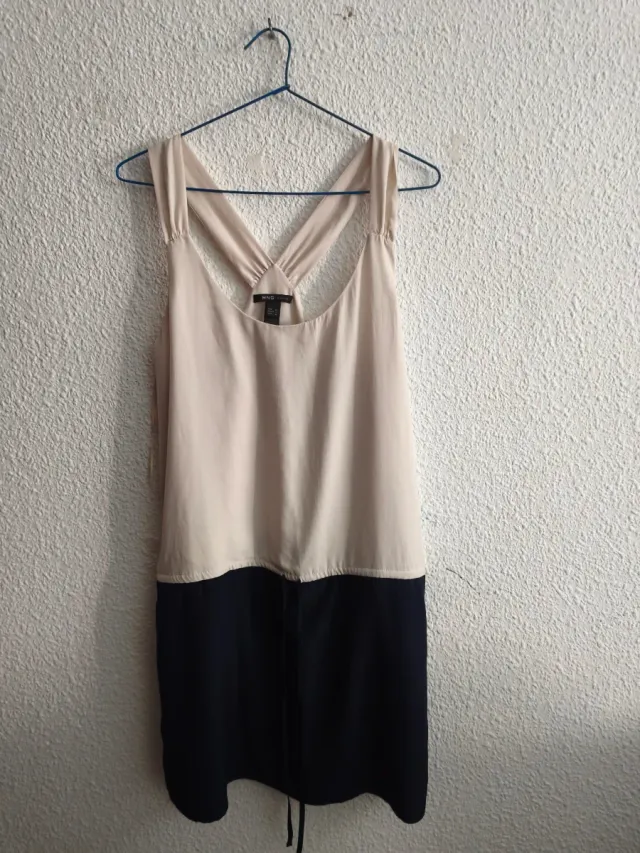 Vestido Mango beige y negra