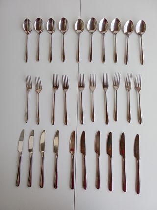 Juego 30 cubiertos acero inoxidable