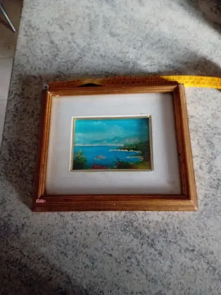 Quadretto dipinto olio paesaggio marittimo