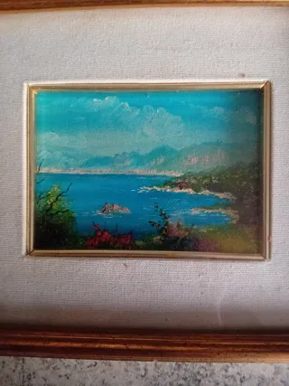 Quadretto dipinto olio paesaggio marittimo