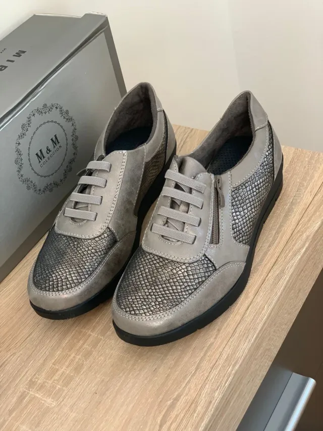 Zapatos M&M señora gris/plata talla 38