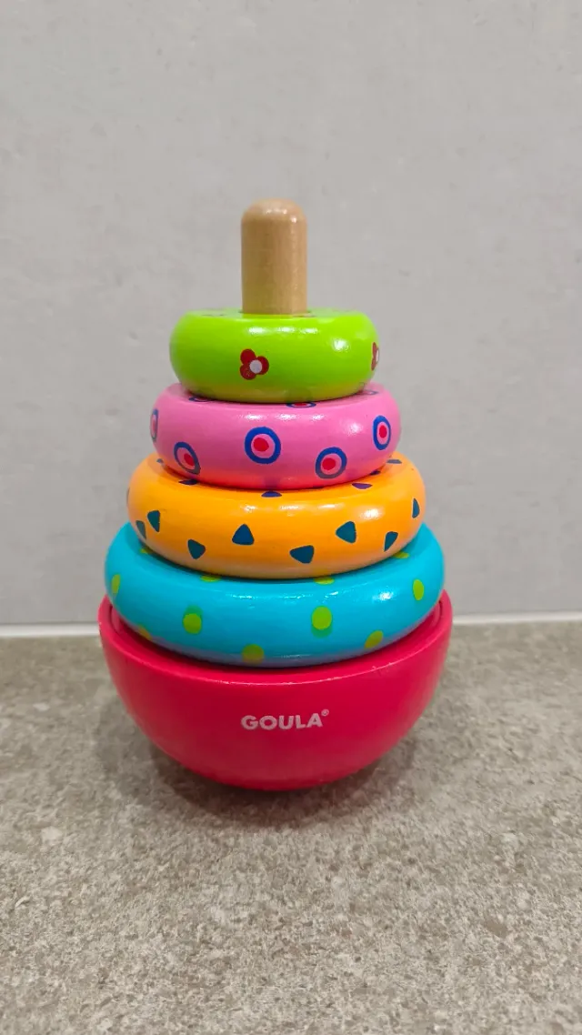 Goula Anillos Apilables Madera Natural