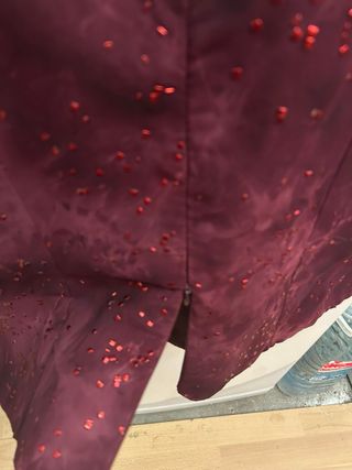 Traje de fiesta color vino, 3 piezas