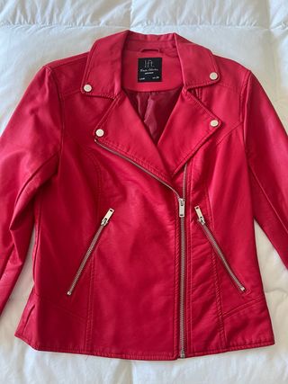 Chaqueta efecto cuero Lefties Roja Talla M