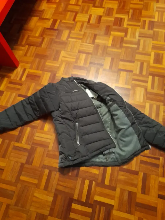 Chamarra Schott Negra y Gris