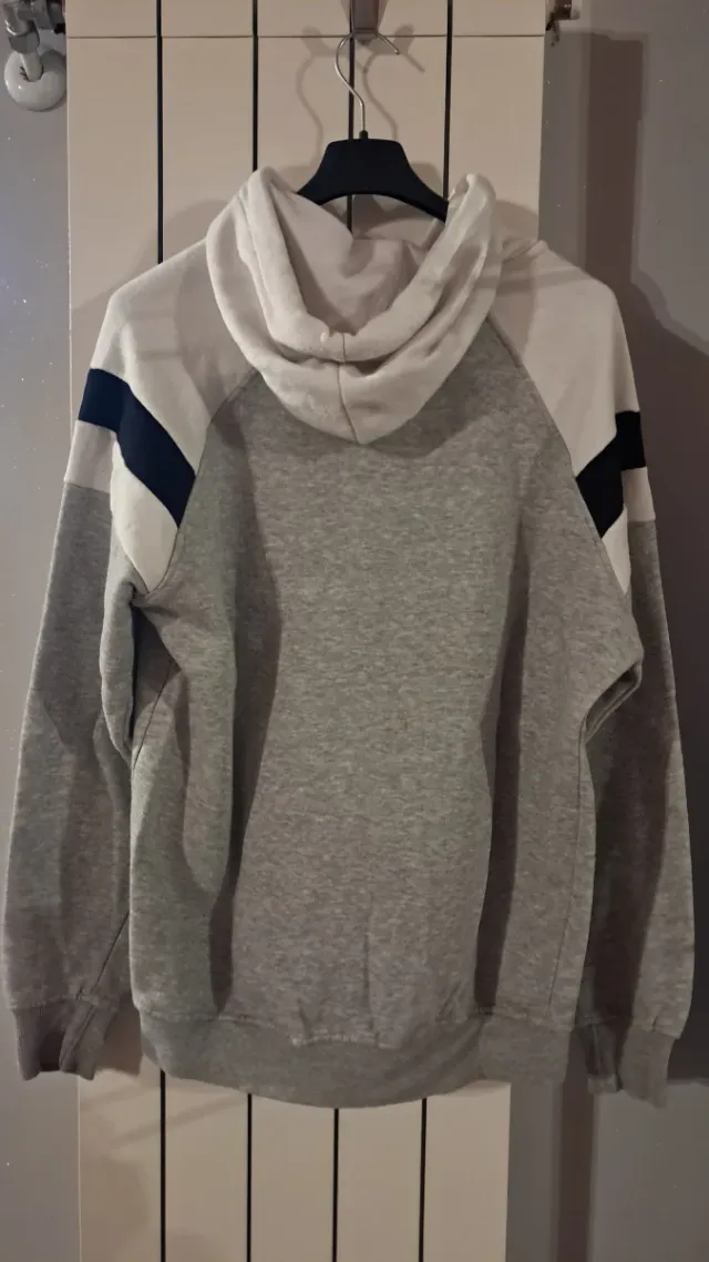 Felpa con cappuccio Everlast grigia e bianca