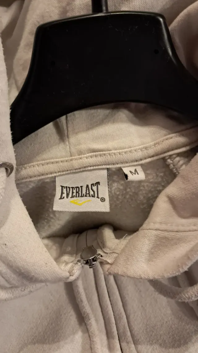 Felpa con cappuccio Everlast grigia e bianca
