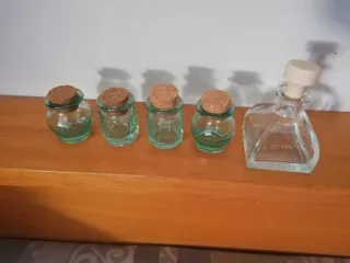 Lote 5 botes de cristal con corcho
