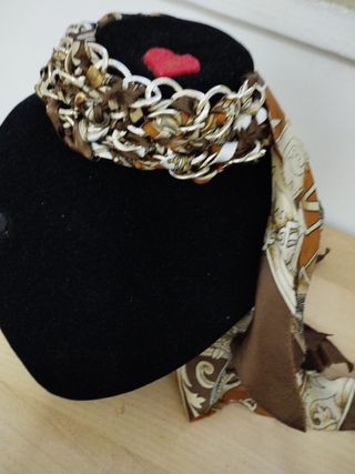 Girocollo catena argentata con foulard