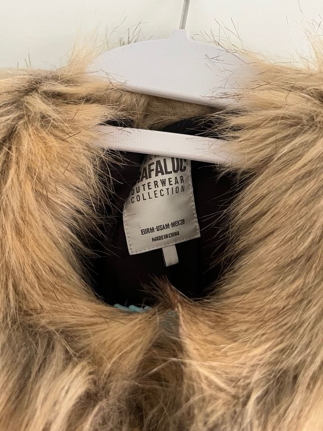 Abrigo pelo Zara beige/marrón