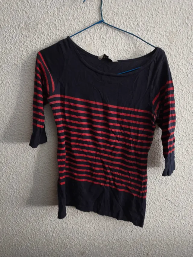 Camiseta Rayas Azul y Rojo