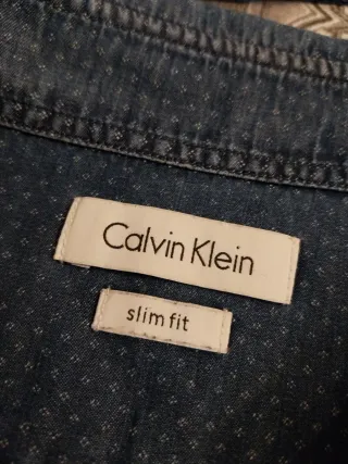 Camicia Calvin Klein Uomo Blu Pois