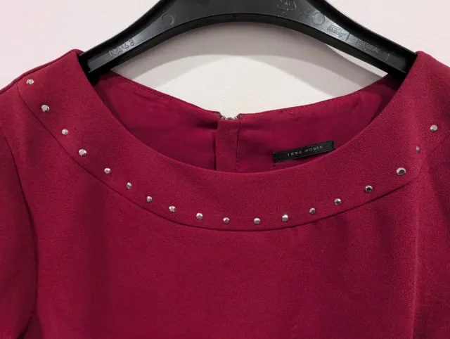 Vestido IKKS color burdeos (talla 38 S-M)