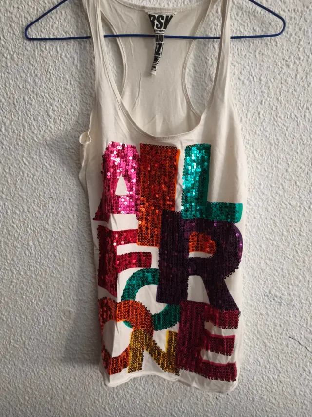 Camiseta RSV lentejuelas multicolor talla única
